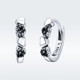 925 Sterling Silver Earrings with Pavé Setting CZ, 1.1*0.3cm
