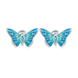 925 Sterling Silver Earrings with Enamel and CZ for Women