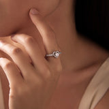 925 Sterling Silver Moissanite 0.5ct Heart Ring for Women Size 6