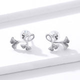 925 Sterling Silver Plated Platinum Wiredrawing Earrings