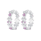 925 Sterling Silver Pavé CZ White Gold Plated Earrings for Women