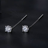 925 Sterling Silver 4.0 Carat Moissanite Earrings for Women