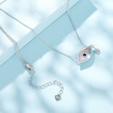 925 Sterling Silver Pavé CZ Pendant Necklace for Women - 40+5cm Length, 2x1cm Pendant
