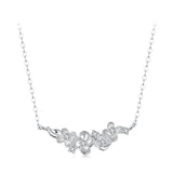 925 Sterling Silver White Gold Plated 40+5cm Necklace with CZ for Women