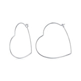 925 Sterling Silver Earrings with White Gold Plating - 27mm for Women