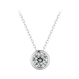 S925 Sterling Silver Moissanite Necklace 400mm with 1ct Moissanite for Women