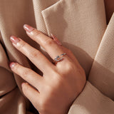 925 Sterling Silver Ring with Pavé Setting CZ in White Gold Plating