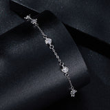 925 Sterling Silver 3mm Moissanite Bracelet for Women