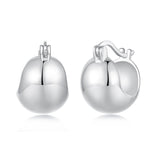 925 Sterling Silver Plated White Gold Earrings 1.4 x 1.0 cm for Women