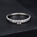 925 Sterling Silver Moissanite White Gold Plated Ring Size 6