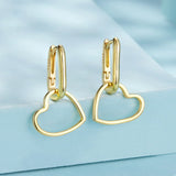 925 Sterling Silver Earrings with Love Pendant for Women