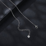 925 Sterling Silver Moissanite Necklace with Pavé Setting, 1 Carat, 400mm Length for Women