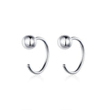 925 Sterling Silver Earrings with Plated Platinum, 1cm Diameter for Women
