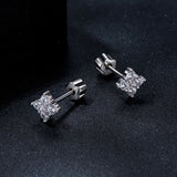 925 Sterling Silver 10mm Moissanite Earrings for Women