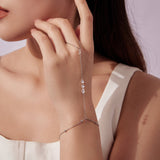 925 Sterling Silver White Gold Plated Bracelet with Pavé Setting CZ for Women