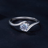 925 Sterling Silver 5mm Moissanite Ring for Women