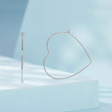 925 Sterling Silver Earrings with White Gold Plating - 27mm for Women
