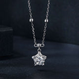 925 Sterling Silver 5mm Moissanite Necklace for Women