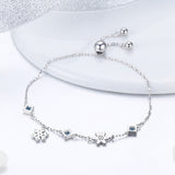 925 Sterling Silver Adjustable Bracelet for Women - 22cm