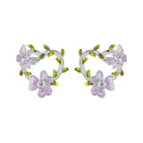 925 Sterling Silver Enamel CZ Plated Earrings