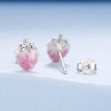 925 Sterling Silver White Gold Plated Enamel Earrings
