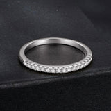 925 Sterling Silver 0.01ct Moissanite Ring in Size 8A
