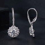 925 Sterling Silver Moissanite 1ct Earrings 26x11mm Pavé White Gold for Women