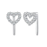 925 Sterling Silver Earrings with Pavé Setting and CZ - Size 10mm x 6mm