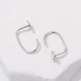 925 Silver White Gold Plated 1.4cm Brass Earrings for Women