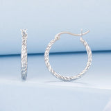 925 Sterling Silver Earrings with White Gold Plating