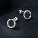 925 Sterling Silver 10mm Moissanite Earrings for Women