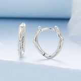 925 Sterling Silver Earrings with Oxidized Finish - 1.4x0.2cm for Women