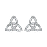 925 Sterling Silver White Gold Plated Pavé CZ Earrings