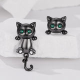 Brass & S925 Silver Earrings | 2.8*1.1cm | White Gold Plated with Pavé Setting CZ for Women
