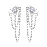 S925 Sterling Silver Pavé CZ Earrings, 0.9cm for Women