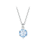 925 Sterling Silver Moissanite 6.5mm Diamond-like Pendant Necklace for Women
