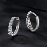 925 Sterling Silver Moissanite Necklace with White Gold Plating, 1.2cm for Women