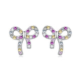 925 Sterling Silver White Gold Plated Pavé Setting CZ Earrings 1.0cm for Women