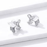 925 Sterling Silver Plated Platinum Wiredrawing Earrings