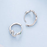 925 Sterling Silver Hoop Earrings with White Gold Plating and CZ Stones