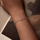 925 Sterling Silver Bracelet with Pavé Setting CZ and White Gold Plating
