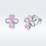 925 Sterling Silver Platinum Plated Pavé Setting CZ Earrings