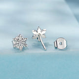 925 Sterling Silver Earrings with Pavé Setting CZ in Oxidized Finish