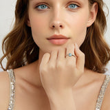 925 Sterling Silver Enamel Pavé CZ Spiral Ring for Women