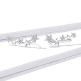 925 Sterling Silver Earrings with Plated Platinum and Pavé Setting CZ