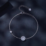 925 Sterling Silver Moissanite 0.5ct Bracelet with Pavé Setting for Women
