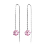 925 Sterling Silver Earrings with 0.8cm Main Stone and CZ for Women