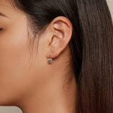 S925 Oxidized Silver Earrings 17x3mm for Women