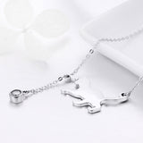 925 Sterling Silver Necklace 38-45cm with 1.4*2.5cm Pendant for Women