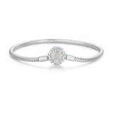 925 Sterling Silver Pavé Setting CZ Bracelet for Women - 17.0 Size, 170mm Length, 3mm Chain Thickness